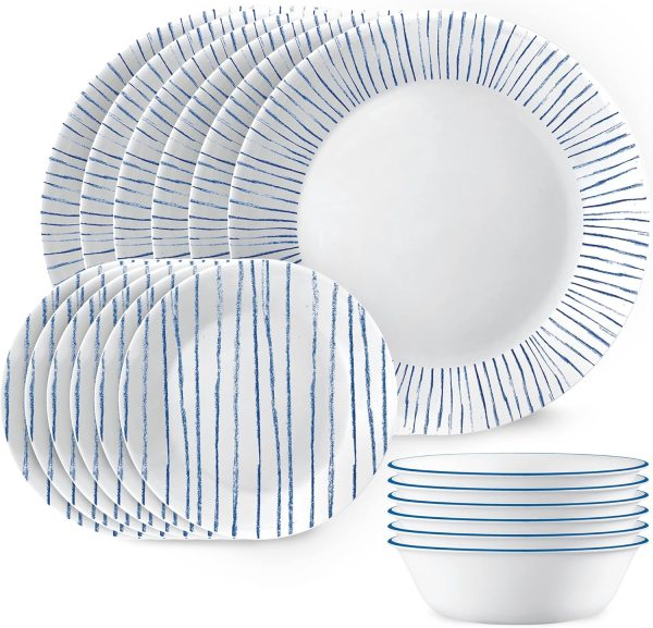 סט 18 חלקים Corelle Nautical Stripes