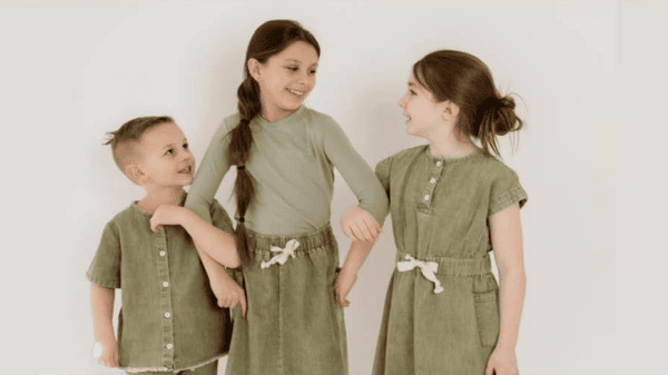 סט משפחתי ג'ינס ירוק
